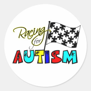 Pegatina Redonda Carreras para Pegatinas del autismo