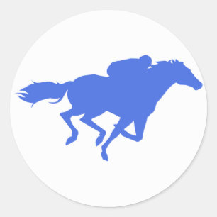 Pegatina Redonda Carreras Real del Caballo Azul