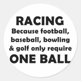 Pegatina Redonda Carreras requiere bolas