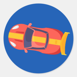 Pegatina Redonda Carreras Roja Carrera de coches pista de bebé Dedi