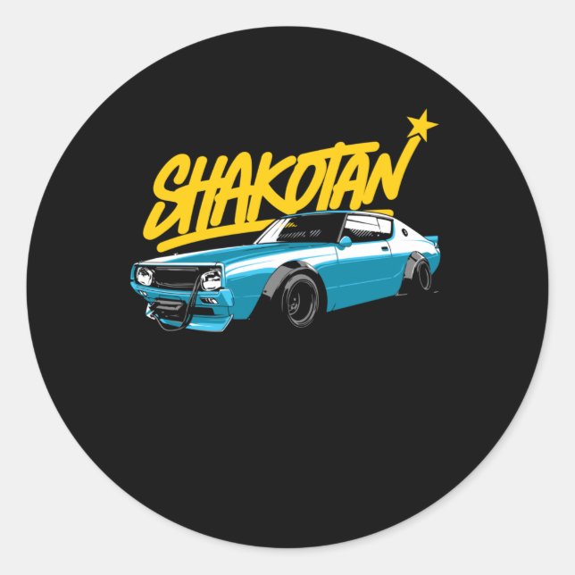 Pegatina Redonda Carreras Shakotan (Anverso)