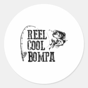 Pegatina Redonda Carrete de Pesca Bompa Divertido Regalo Bompa Geni