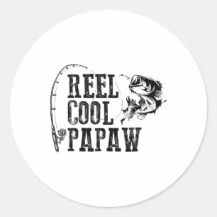 Pegatina Redonda Carrete de Pesca Papá Fresco Regalo Divertido para