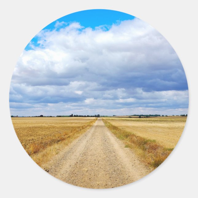 Pegatina Redonda Carretera Boadilla del Camino - Itero de la Vega (Anverso)