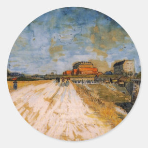 Pegatina Redonda Carretera Van Gogh al lado de las Ramparts de Parí