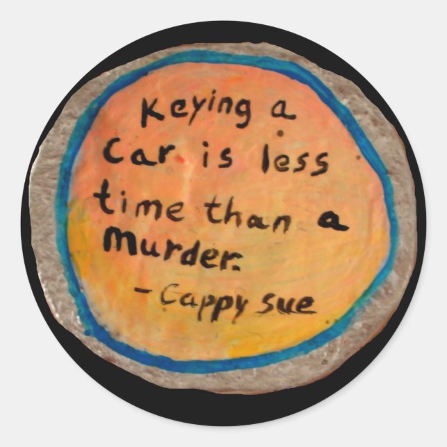 Pegatina Redonda Carros guardianes y pegatinas de asesinatos (Anverso)