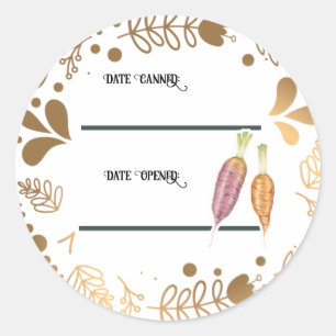 Pegatina Redonda Carrot Canning Jar Label Homologado