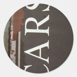 Pegatina Redonda CARS Camión de remolque Rótulo de coches de época