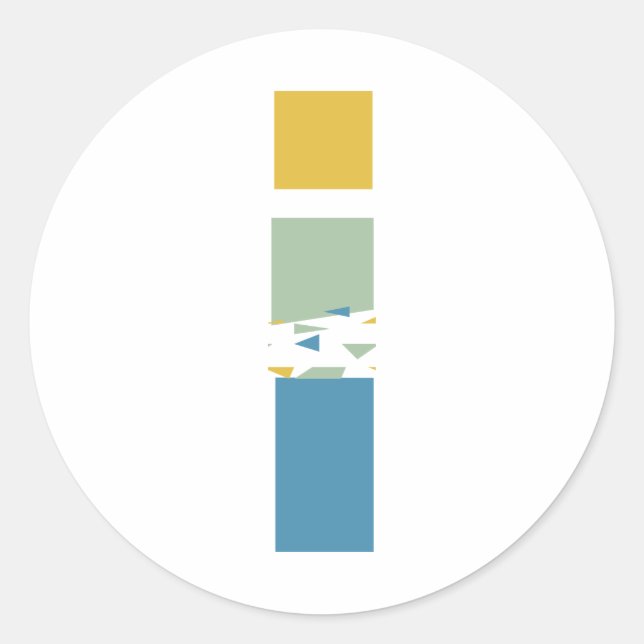 Pegatina Redonda Carta abstracta moderna I Monograma personalizado (Anverso)