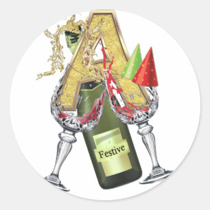 Pegatina Redonda Carta de celebración A Zazzle