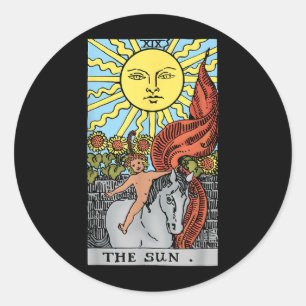 Pegatina Redonda Carta del Tarot del Sol Rider Waite