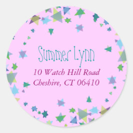 Pegatina Redonda CARTA HEBREW DE CAMBIO Dirección de devolución de 