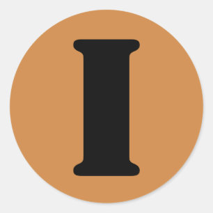 Pegatina Redonda Carta I Stencil Alphabet de Janz Peru Gold