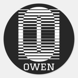 PEGATINA REDONDA CARTA INICIAL O - NOMBRE DEL ALFABETO O