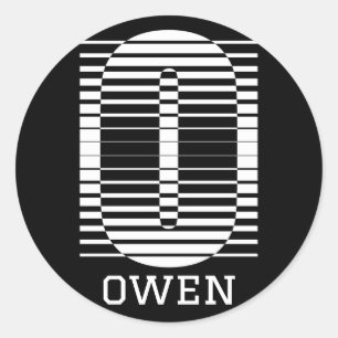 PEGATINA REDONDA CARTA INICIAL O - NOMBRE DEL ALFABETO O