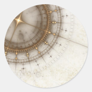 Pegatina Redonda Carta náutica antigua, Grunge