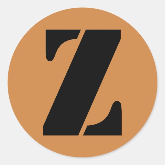 Pegatina Redonda Carta Z Stencil Alphabet de Janz Peru Gold (Anverso)