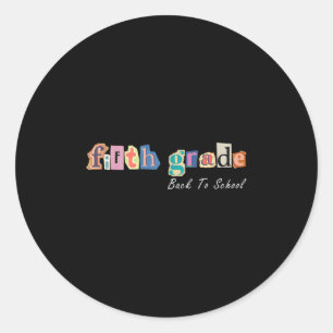 Pegatina Redonda Carta Zine Niños De Quinto Grado De Maestros De Vu