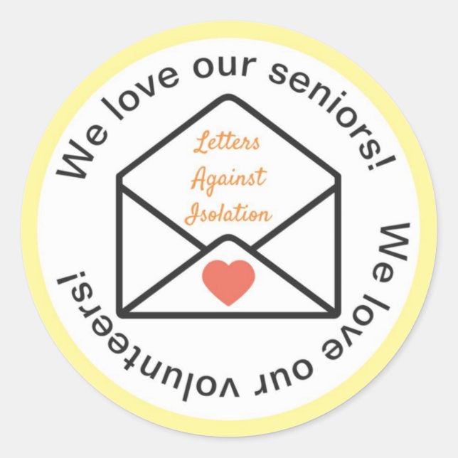 Pegatina Redonda Cartas contra el aislamiento (Anverso)