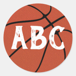 Pegatina Redonda Cartas de equipo de Personalizado de baloncesto o
