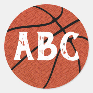 Pegatina Redonda Cartas de equipo de Personalizado de baloncesto o 