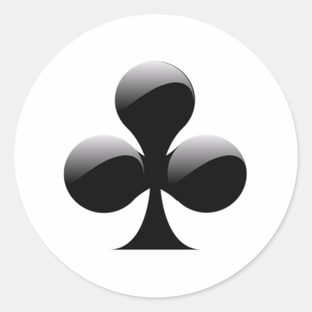 Pegatina Redonda Cartas de juego de club (Anverso)