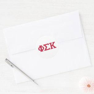 Pegatina Redonda Cartas de Phi Sigma Kappa