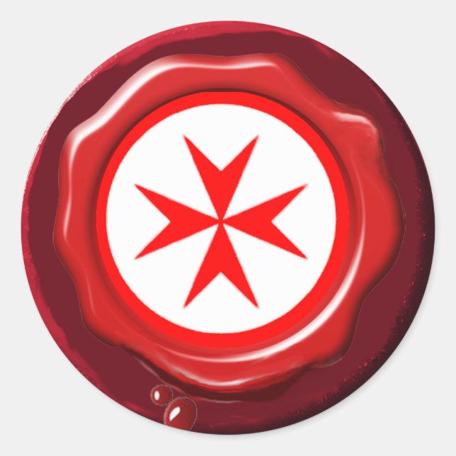 Pegatina Redonda Cartel de la SELLA DE CERO ROJO de la Marina Tosca (Anverso)