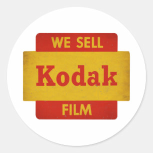 Pegatina Redonda Cartel vintage de Kodak Film
