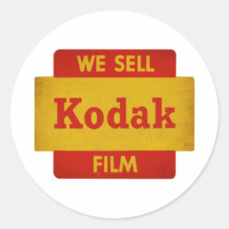 Pegatina Redonda Cartel vintage de Kodak Film