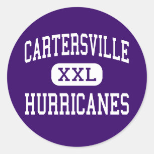 Pegatina Redonda Cartersville - Huracanes - Alto - Cartersville