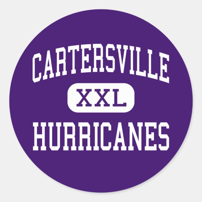 Pegatina Redonda Cartersville - Huracanes - Alto - Cartersville (Anverso)