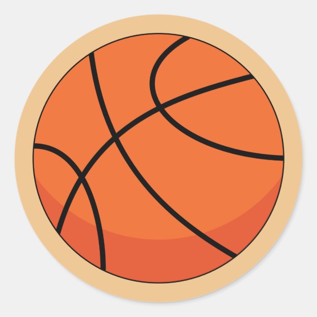 Pegatina Redonda Cartoon Basketball Ball (Anverso)
