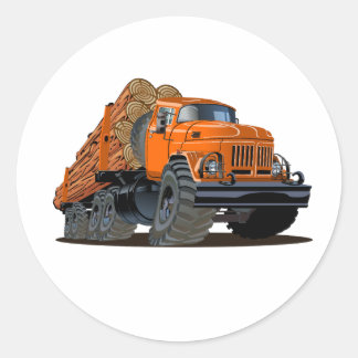 Pegatina Redonda Cartoon truck