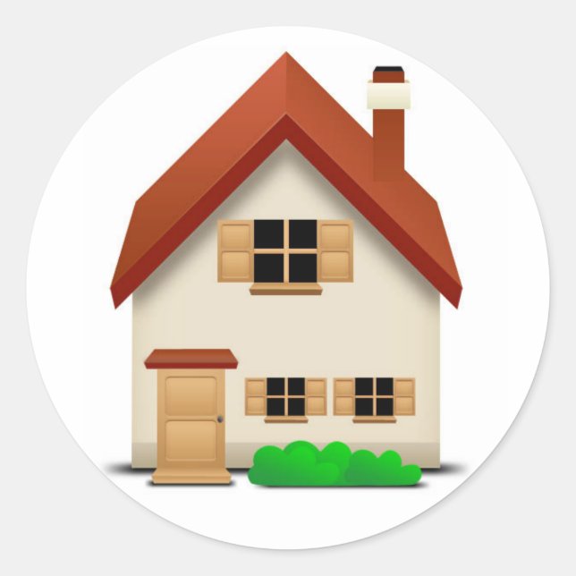 Pegatina Redonda Casa (Anverso)