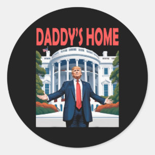 Pegatina Redonda Casa Blanca de Trump Daddys