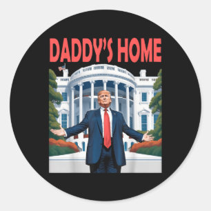 Pegatina Redonda Casa Blanca de Trump Daddys