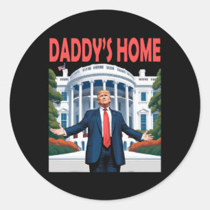 Pegatina Redonda Casa Blanca de Trump Daddys 1
