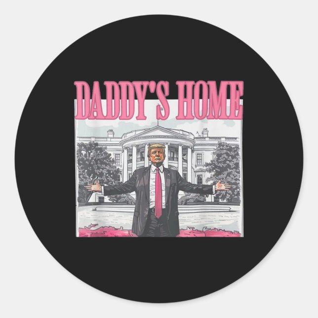 Pegatina Redonda Casa Blanca de Trump Daddys 2024 1 (Anverso)