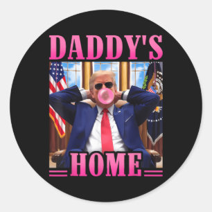 Pegatina Redonda Casa Blanca de Trump Daddys 2024 3
