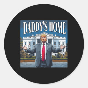 Pegatina Redonda Casa Blanca de Trump Daddys 2025