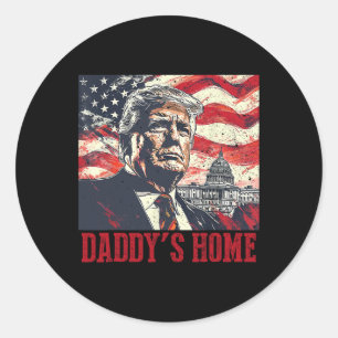 Pegatina Redonda Casa Blanca de Trump Daddys 2025