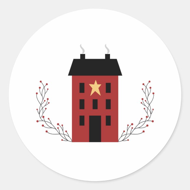 Pegatina Redonda Casa de campo principal (Anverso)