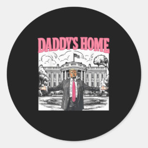 Pegatina Redonda Casa de Daddys Casa Blanca 2025 Presidente Trump _
