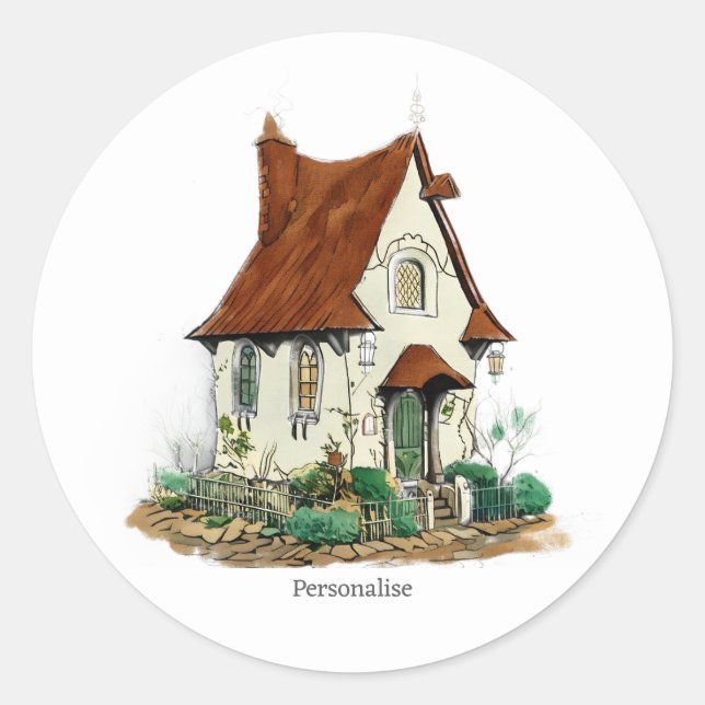 Pegatina Redonda Casa de la casa de la casa de la cosecha caprichos (Anverso)