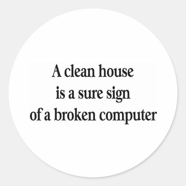 Pegatina Redonda Casa de limpieza (Anverso)