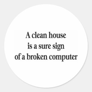 Pegatina Redonda Casa de limpieza