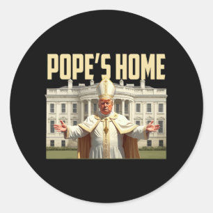 Pegatina Redonda Casa del Papa Trump