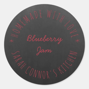 Pegatina Redonda Casa hecha con amor Blueberry JamTrendy Hipster