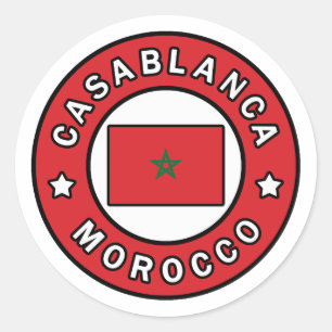 Pegatina Redonda Casablanca Marruecos